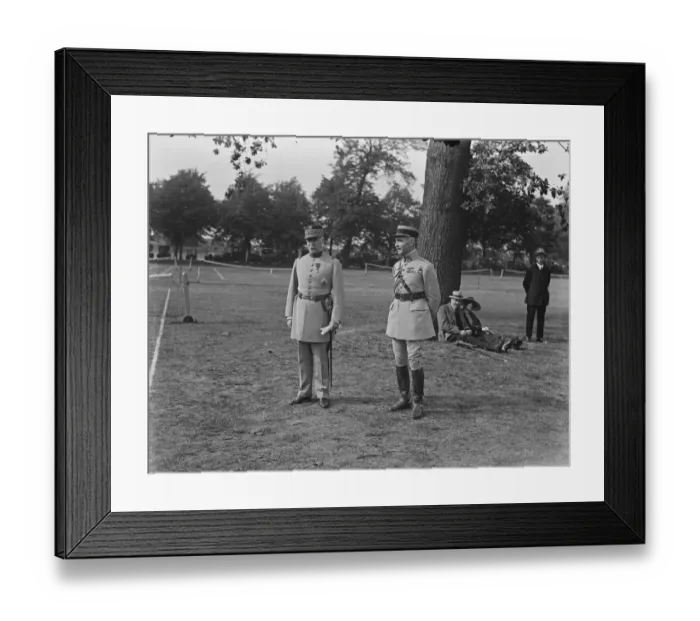Framed Print : England defeat France in international polo match at Ranelagh. Marshal Petain