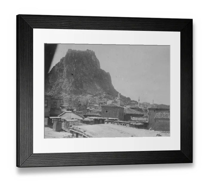 Framed Print : Asia Minor Communications CUt By Turks Blow A view of the town and fort of Afium
