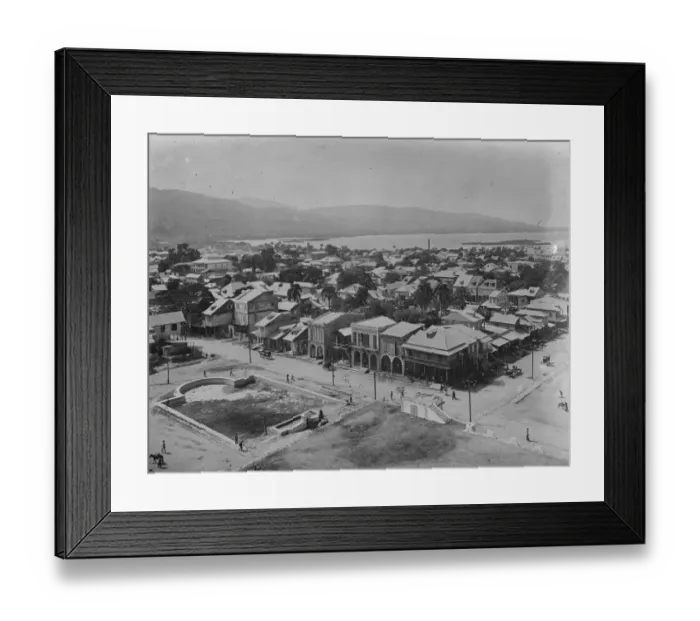 Framed Print : Haiti. Port au Prince. A panorama from the cathedral tower showing the harbour Framed Print : Haiti. Port au Prince. A panorama from the cathedral tower showing the harbour
