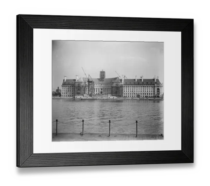 Framed Print : Londons New Palace By the Thames A striking view of the new London County Council Hall