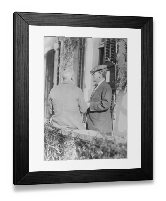 Framed Print : Society at Cannes Lord Wemyss, with the secretary at the Golf CLub house, Mandelieu
