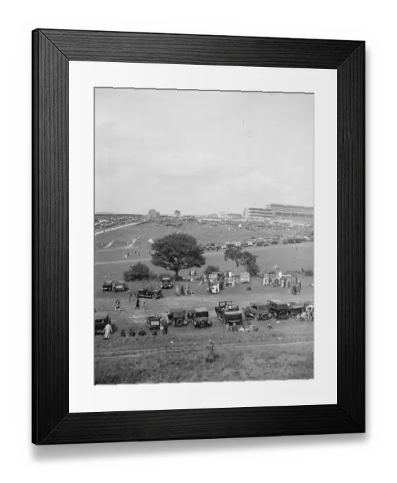 Framed Print : The Derby. General view of the course and Epsom Downs. 1928 Framed Print : The Derby. General view of the course and Epsom Downs. 1928