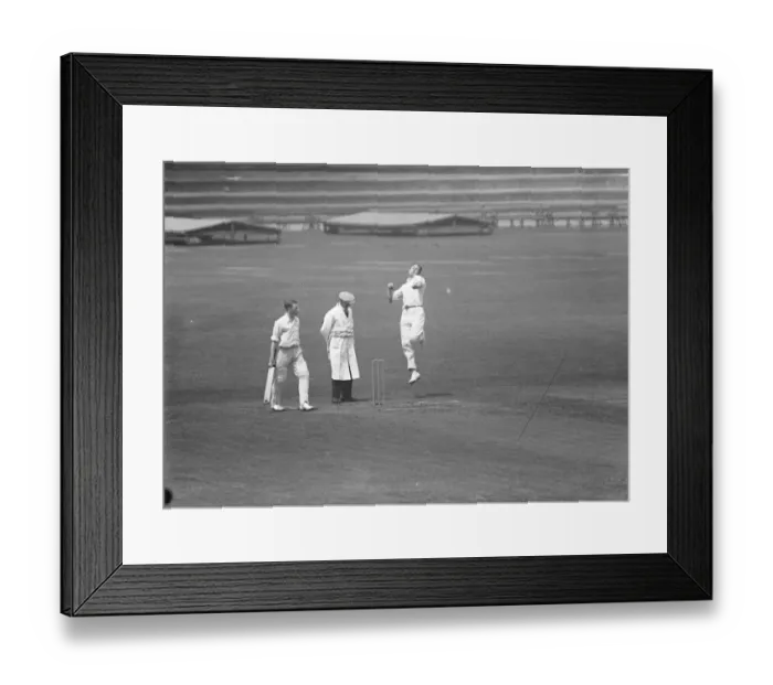Framed Print : Surreys fast bowler, Alf Gover, in action. June 1928 Framed Print : Surreys fast bowler, Alf Gover, in action. June 1928