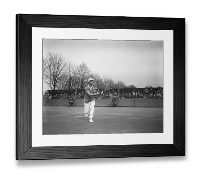 Framed Print : Surrey Hard Court tournament at Roehampton. G R V Crole Rees in play. 16 April 1927 Framed Print : Surrey Hard Court tournament at Roehampton. G R V Crole Rees in play. 16 April 1927