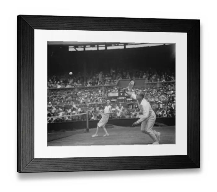 Framed Print : Lawn tennis championships at Wimbledon. Mr and Mrs Lycett in play. 2 July 1925