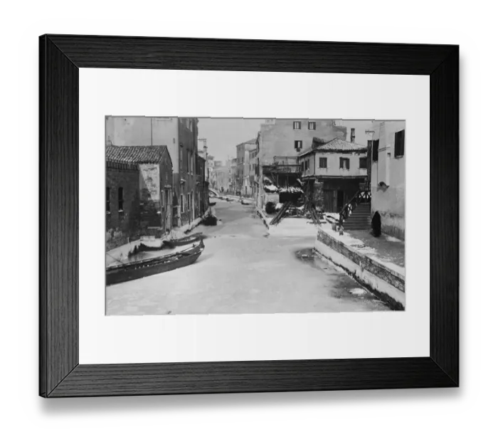 Framed Print : An unusal sight in Venice. The Canals iced over 20 February 1929