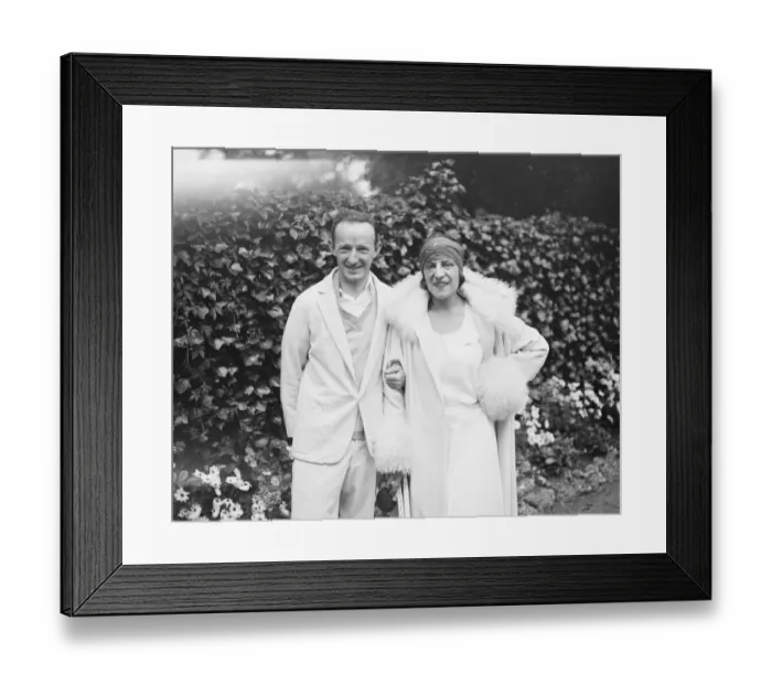Framed Print : Johnstone and Lenglen photographed together. 10 July 1923