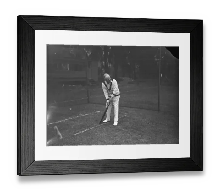 Framed Print : London Mayor of London ( Sir Rowland Blades M. P ) Plays cricket at the new sports
