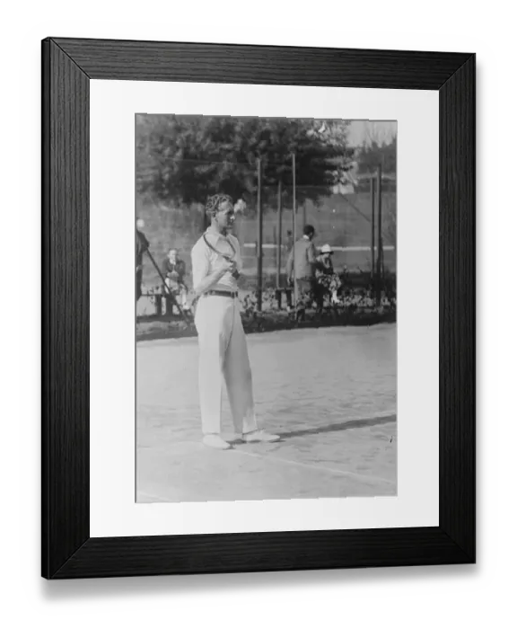 Framed Print : Tennis at Cannes Lord Rocksavage playing tennis at Cannes 6 February 1922 Framed Print : Tennis at Cannes Lord Rocksavage playing tennis at Cannes 6 February 1922