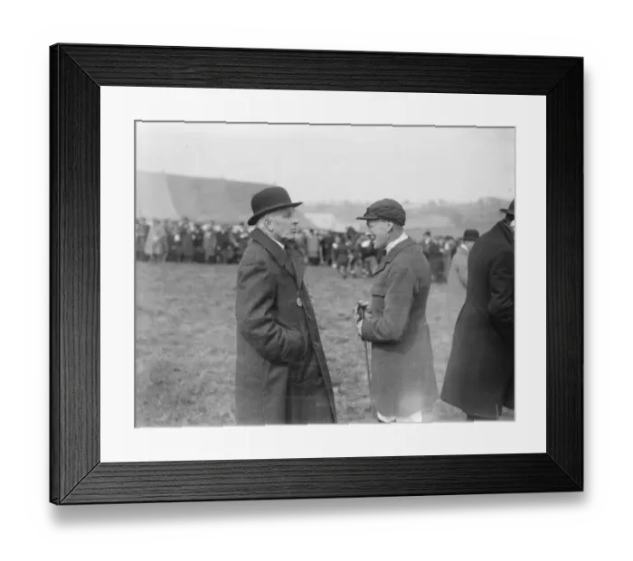 Framed Print : Bar point to point races at Northaw. Mr Justice Darling chatting with Mr R Roper Reeve Framed Print : Bar point to point races at Northaw. Mr Justice Darling chatting with Mr R Roper Reeve