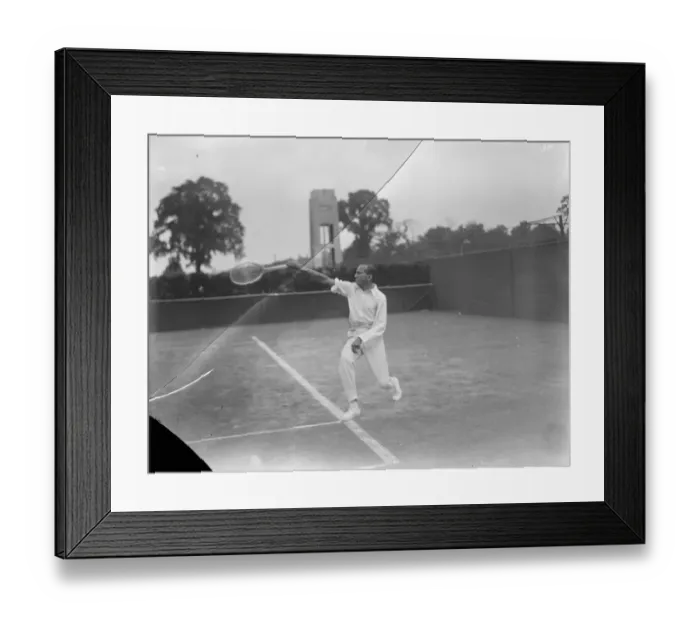 Framed Print : Lawn Tennis championship at Wimbeldon A A Fyzee in play 24 June 1924 Framed Print : Lawn Tennis championship at Wimbeldon A A Fyzee in play 24 June 1924