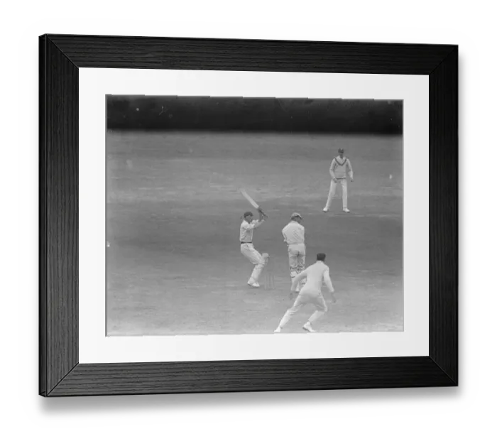 Framed Print : Gentlemen versus Players at The Oval cricket ground. Hallows ( Players ) hits a boundary Framed Print : Gentlemen versus Players at The Oval cricket ground. Hallows ( Players ) hits a boundary