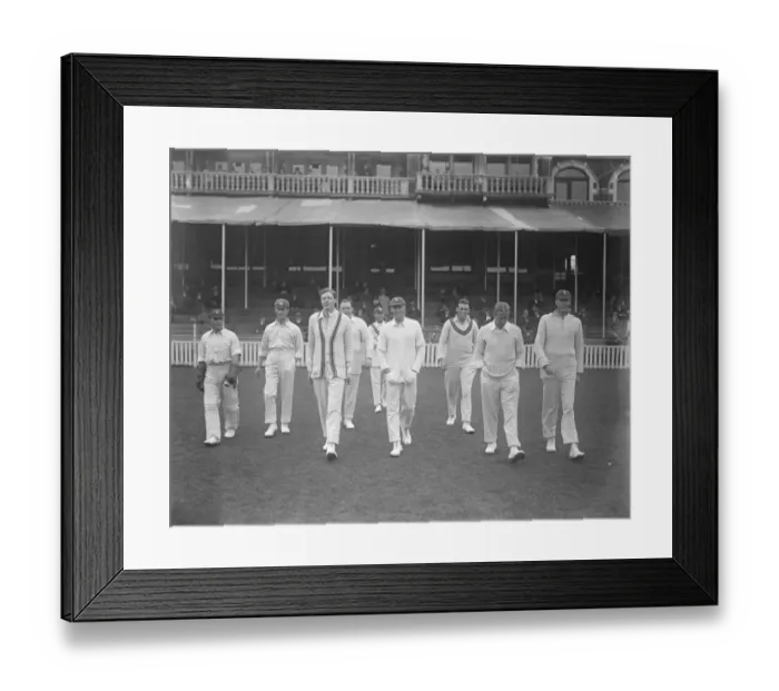 Framed Print : The English test match players for Australia in the field Ten English Test match players Framed Print : The English test match players for Australia in the field Ten English Test match players
