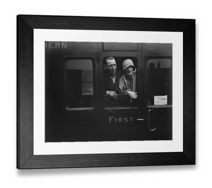 Framed Print : Well known jockey leaves for America. Mr Geo Duller with his wife at Waterloo Framed Print : Well known jockey leaves for America. Mr Geo Duller with his wife at Waterloo