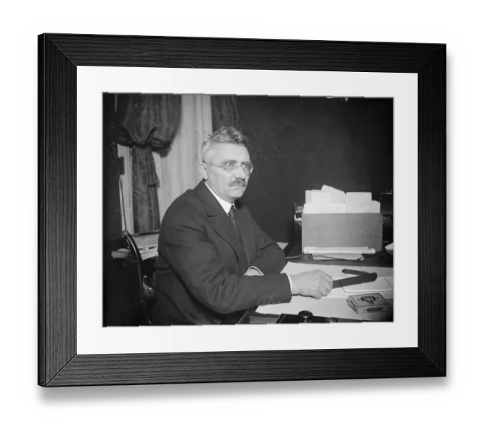 Framed Print : Mr J N Smirnoff, postmaster General of Soviet Russia, photographed at Chesham House, London
