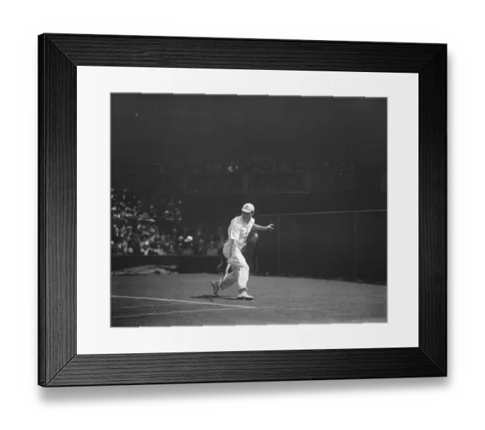 Framed Print : Lawn tennis championship at Wimbeldon Spence in play 25 June 1925