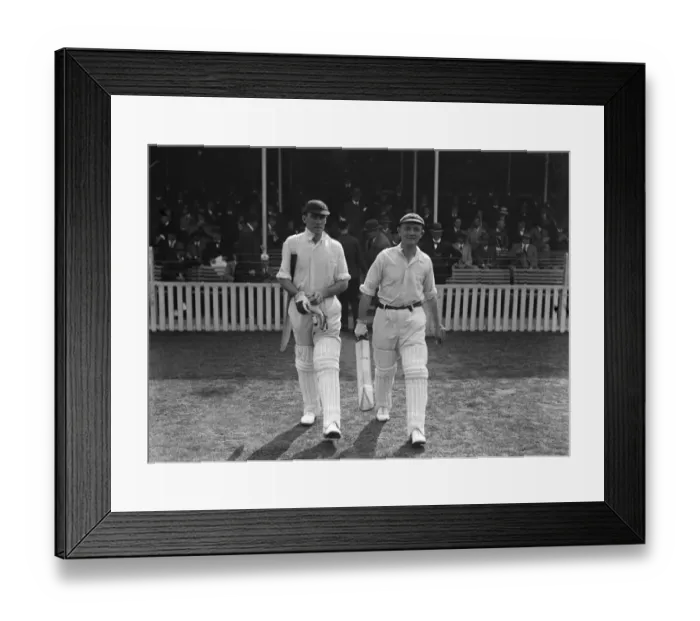 Framed Print : Crickets last curtain. Hallows ( left ) and Makepeace going out to open