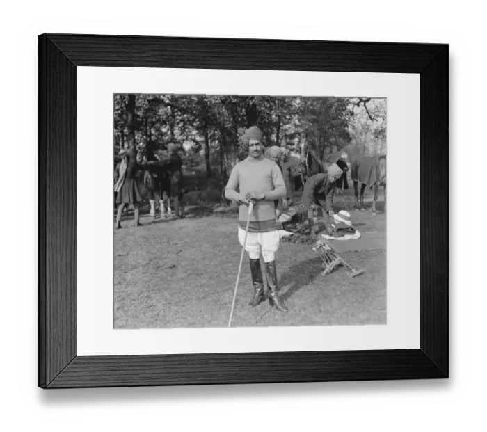 Framed Print : Polo at Worcester Park. Ransangs, one of the Indian players. 1925 Framed Print : Polo at Worcester Park. Ransangs, one of the Indian players. 1925