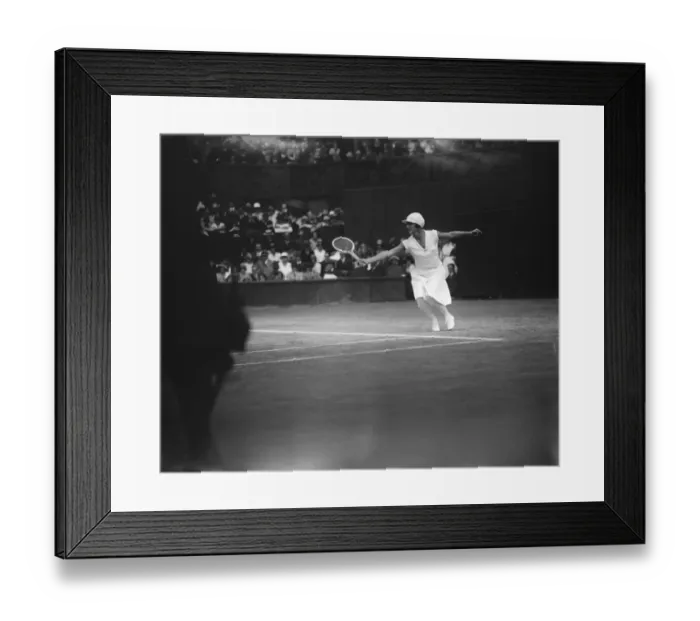 Framed Print : Tennis at Wimbledon. Mlle Vlasto in play. 1 July 1926 Framed Print : Tennis at Wimbledon. Mlle Vlasto in play. 1 July 1926