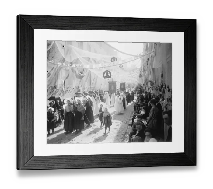 Framed Print : Boulogne France, Procession of our lady of Boulogne Procession passing through Framed Print : Boulogne France, Procession of our lady of Boulogne Procession passing through