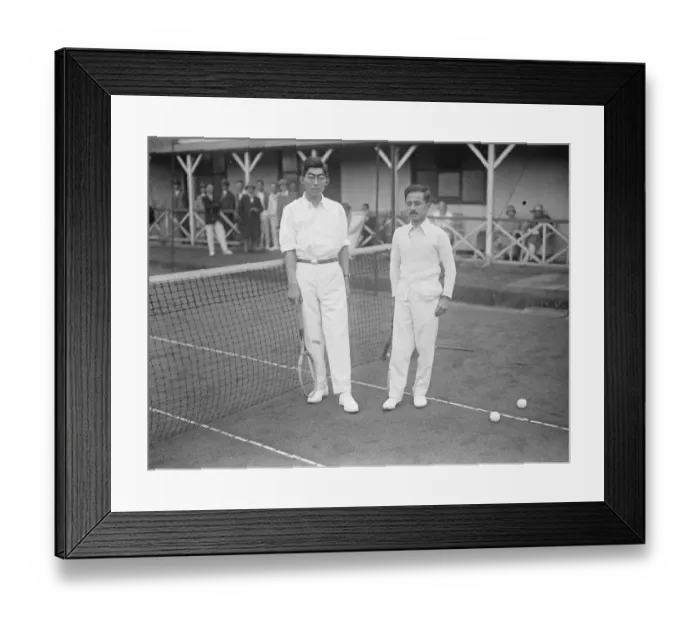 Framed Print : Japanese emperors son as tennis player at Yokohama specie bank sports ground Framed Print : Japanese emperors son as tennis player at Yokohama specie bank sports ground
