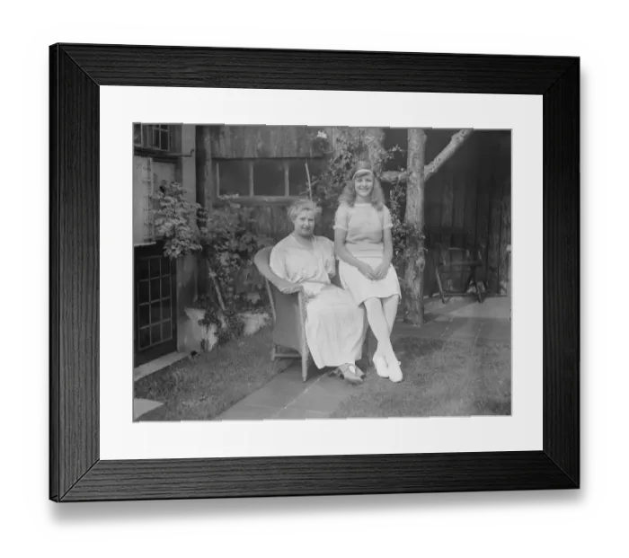 Framed Print : Miss Betty Nuthall, the junior lawn tennis champion, with her mother. 29 September Framed Print : Miss Betty Nuthall, the junior lawn tennis champion, with her mother. 29 September