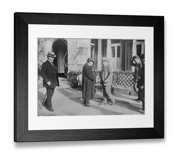 Framed Print : Three Premiers in Golf Match Mr Lloyd George shaking hands with M Briand 11 January Framed Print : Three Premiers in Golf Match Mr Lloyd George shaking hands with M Briand 11 January