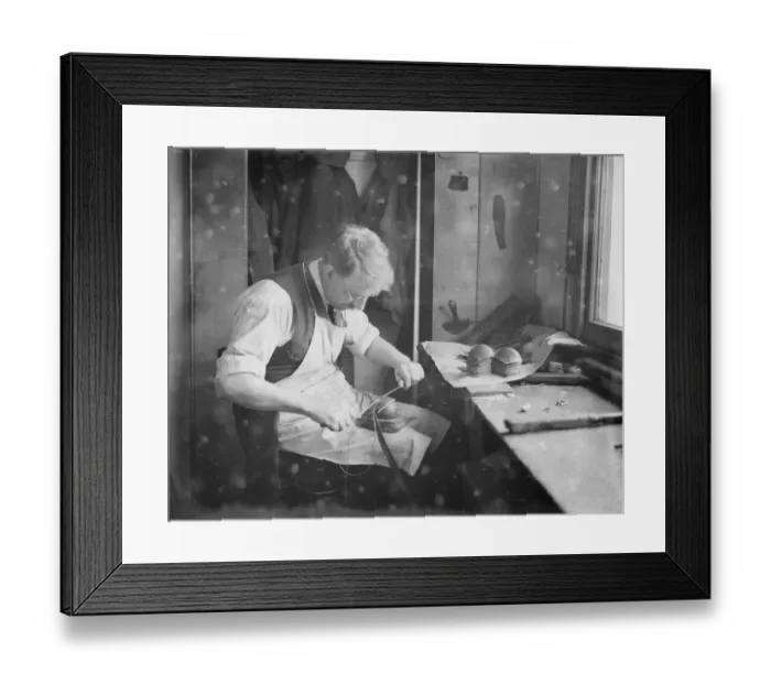 Framed Print : The making of cricket balls at London football company station road, South Norwood Closing Framed Print : The making of cricket balls at London football company station road, South Norwood Closing
