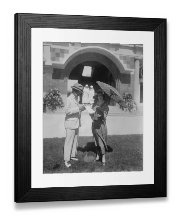 Framed Print : Society at Deauville, France Lady Diana Duff Cooper with her husband at Deauville Framed Print : Society at Deauville, France Lady Diana Duff Cooper with her husband at Deauville
