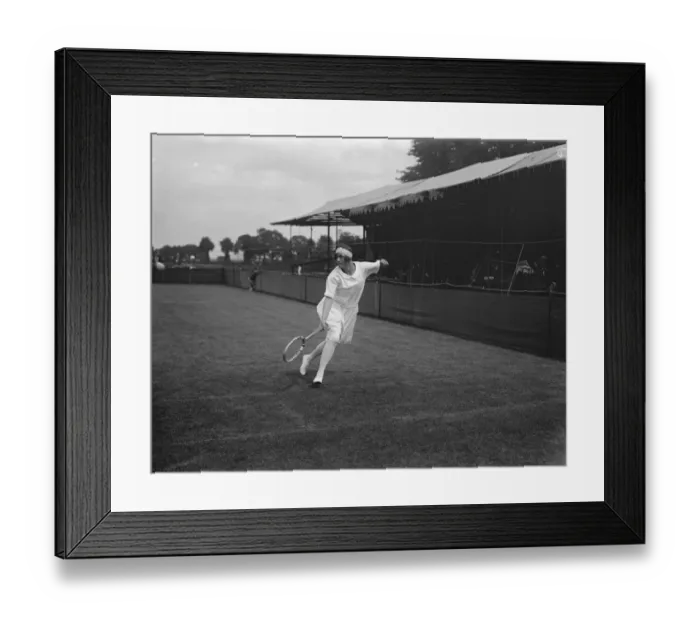 Framed Print : Surrey lawn tennis championships at Surbiton. Miss Fry in play. 21 May 1925 Framed Print : Surrey lawn tennis championships at Surbiton. Miss Fry in play. 21 May 1925