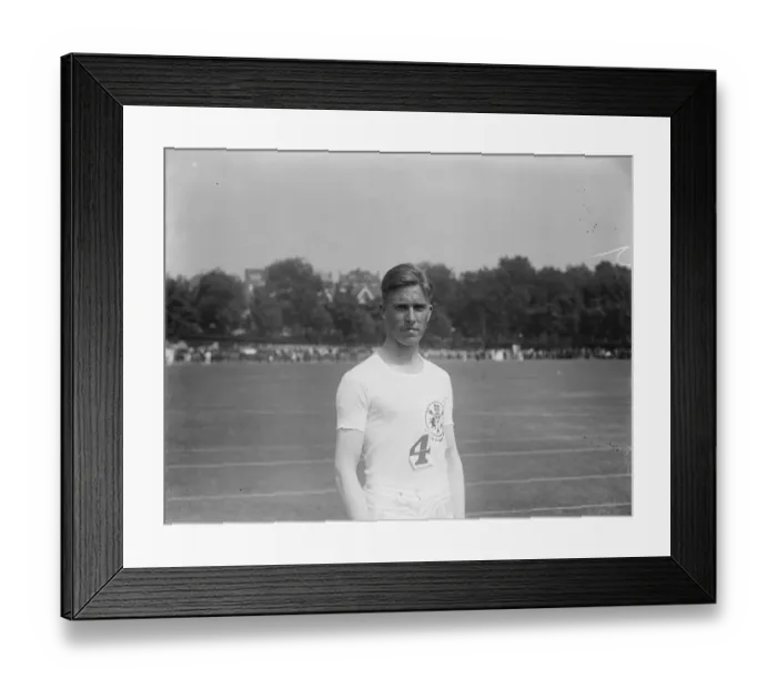 Framed Print : International sports at Brighton W Rangeley ( England 0 who won the 100 metres flat Framed Print : International sports at Brighton W Rangeley ( England 0 who won the 100 metres flat