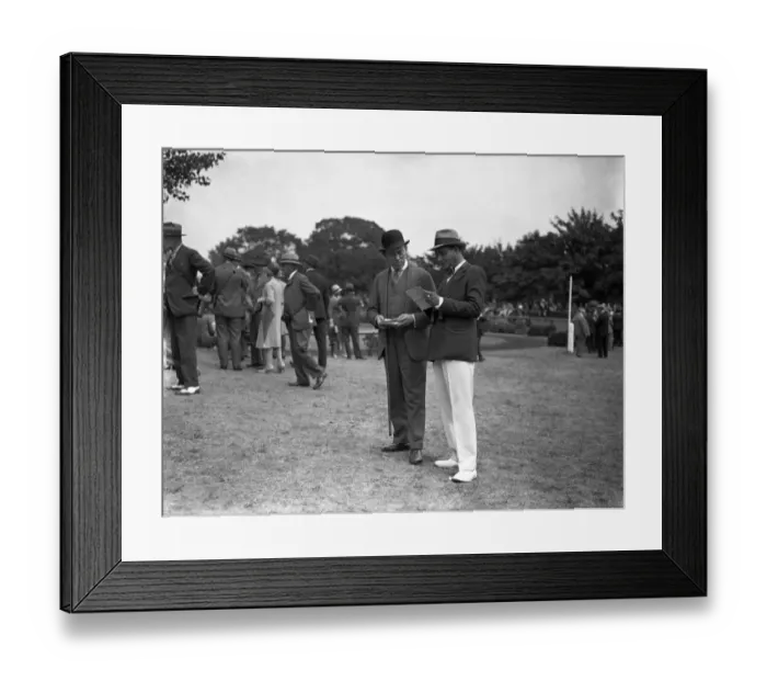 Framed Print : Mr Henry Edwards, ( right ) the famous English film star, photographed at Sandown Framed Print : Mr Henry Edwards, ( right ) the famous English film star, photographed at Sandown