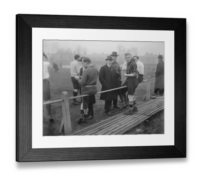 Framed Print : Clerical Footballers AVC in action A unique football match was played on the ground