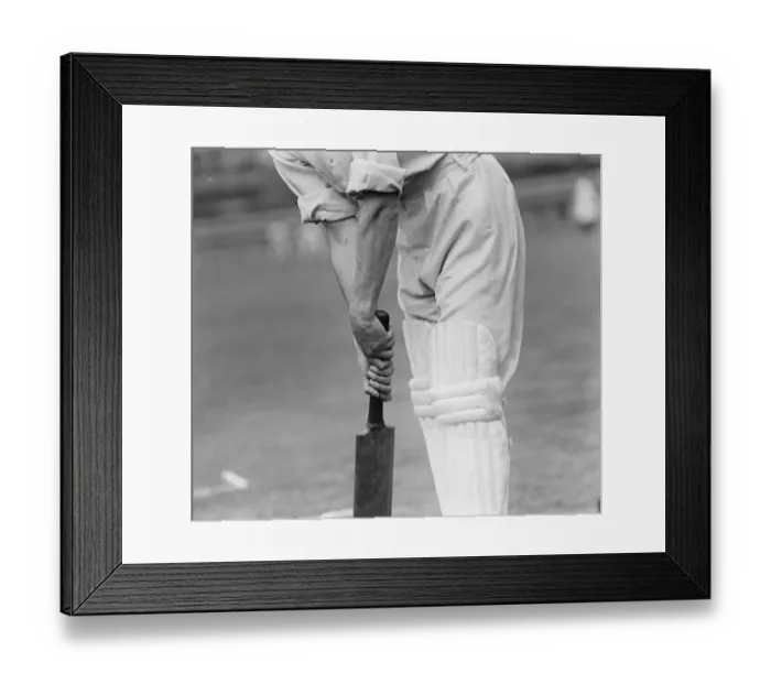 Framed Print : Douglas Jardine. Correct way to hold bat. 10 September 1929