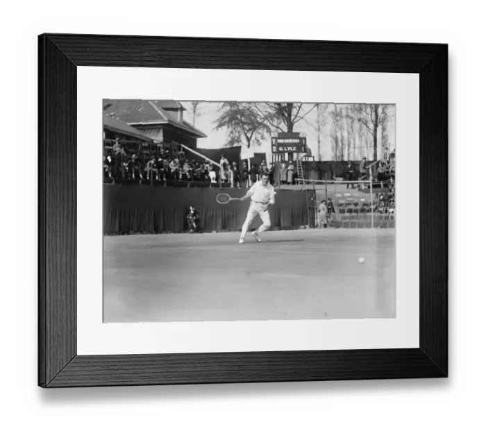 Framed Print : The worlds lawn tennis championships at Brussels. M Vandenbemden ( Belgium ) in play Framed Print : The worlds lawn tennis championships at Brussels. M Vandenbemden ( Belgium ) in play