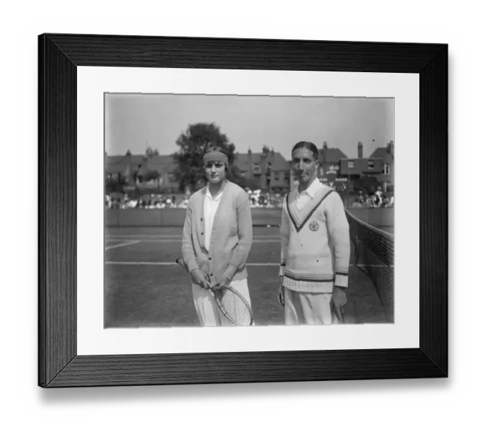 Framed Print : C Kingsley and Miss Bennett at Wimbledon. 1925 Framed Print : C Kingsley and Miss Bennett at Wimbledon. 1925
