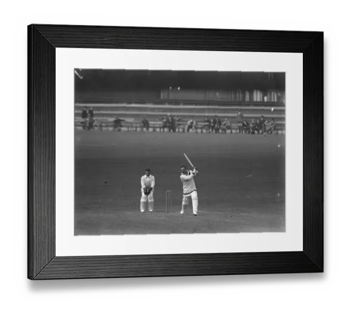 Framed Print : Surrey versus Hampshire at the Oval. The Hon L H Tennyson making a drive in