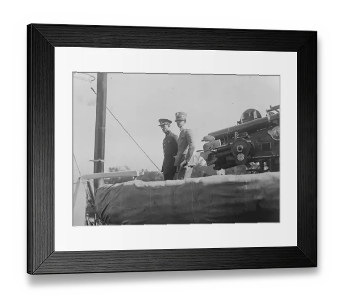 Framed Print : The Crown Prince of Italy ( right ) who arrives at Gravesend on Sunday, photographed Framed Print : The Crown Prince of Italy ( right ) who arrives at Gravesend on Sunday, photographed