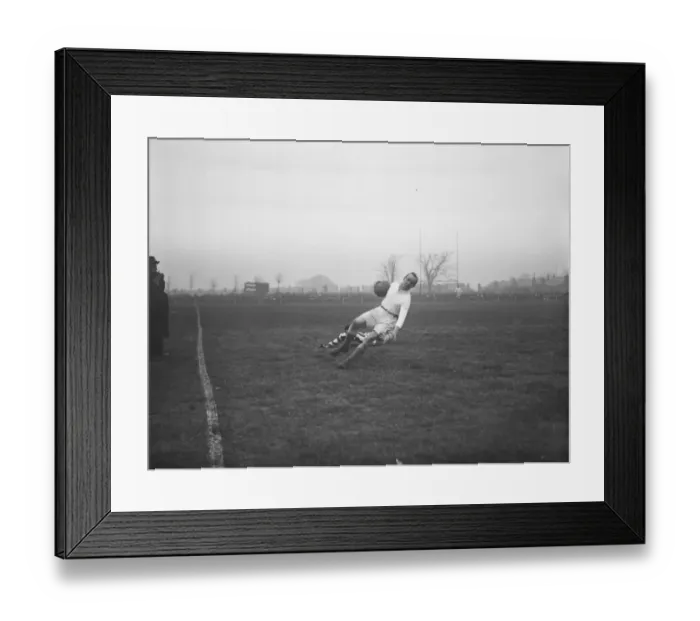 Framed Print : International rugby match at Birmingham. Colours versus Whites. Sir Devett swerving Framed Print : International rugby match at Birmingham. Colours versus Whites. Sir Devett swerving