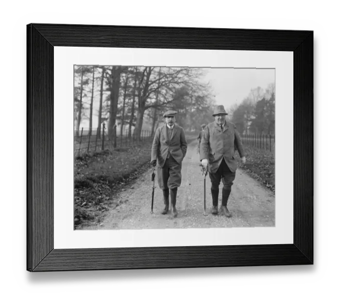 Framed Print : Lord Denmans shooting party at Balcombe place, Sussex. Lord Denman ( left )