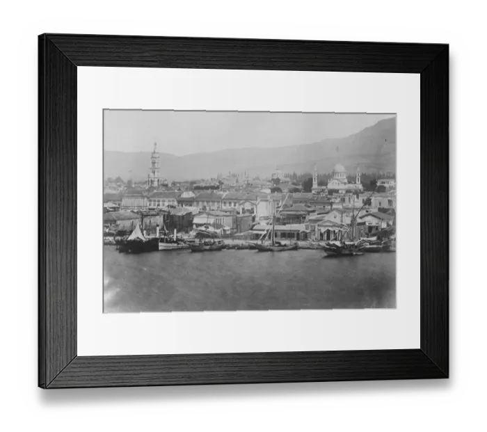 Framed Print : Smyrna on the Aegean coast of Turkey The Greek quarter which is to be reduced to