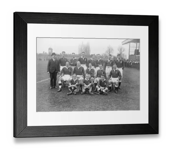 Framed Print : The King and Prince of Wales attend the Navy versus Army rugby match The Army team Back Row