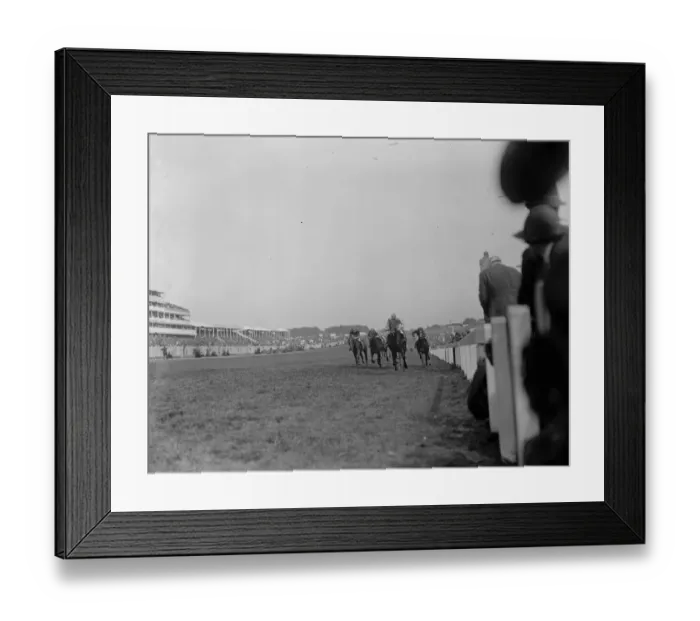 Framed Print : The race for the Oak Stakes at Epsom. Sir E Hultons Straitlace ridden by Framed Print : The race for the Oak Stakes at Epsom. Sir E Hultons Straitlace ridden by