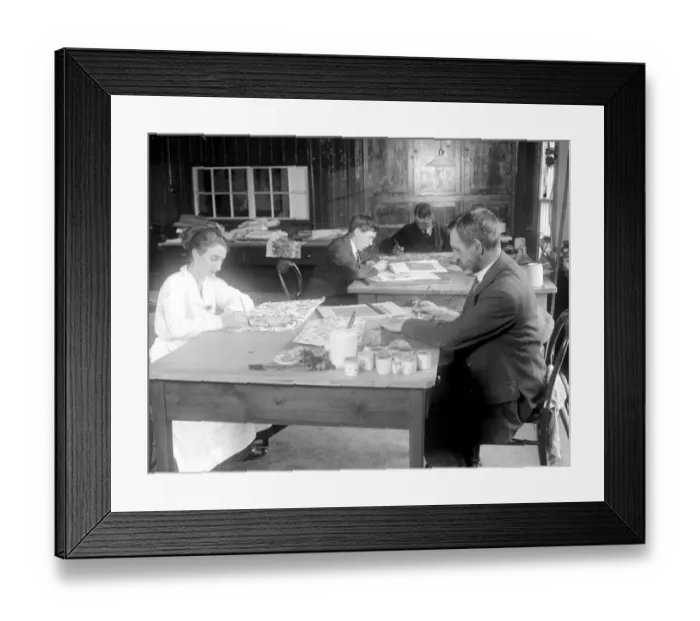 Framed Print : Carpet making at Wilton. The designing room. 5 November 1920 Framed Print : Carpet making at Wilton. The designing room. 5 November 1920