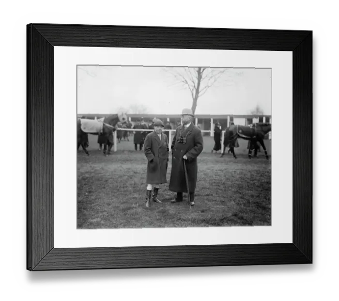 Framed Print : H Leach a jockey and Felix his trainer 1924