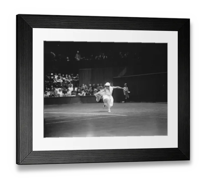 Framed Print : Tennis at Wimbeldon. Mrs Godfree in play against Mlle D Vlasto. 25 June 1926 Framed Print : Tennis at Wimbeldon. Mrs Godfree in play against Mlle D Vlasto. 25 June 1926