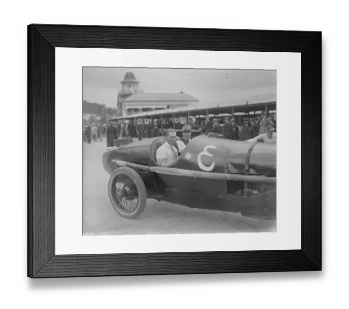 Framed Print : Famous jockey as racing motorist. Mr George Duller, the famous Cross Country