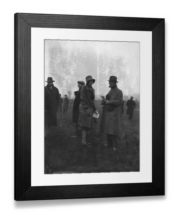 Framed Print : At the Uttoxeter Races, Miss Roy and Mr R Gubbins. 2 April 1927 Framed Print : At the Uttoxeter Races, Miss Roy and Mr R Gubbins. 2 April 1927