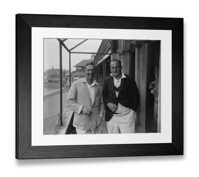 Framed Print : Cambridge University cricketer s. E J Seabrook ( left ) Captain, and E D Blundell Framed Print : Cambridge University cricketer s. E J Seabrook ( left ) Captain, and E D Blundell
