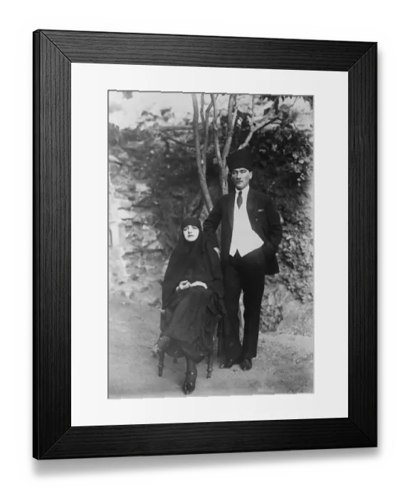Framed Print : New portrait of Mustapha Kemal Pasha and his wife, Latife Hanen. 4 September 1923 Framed Print : New portrait of Mustapha Kemal Pasha and his wife, Latife Hanen. 4 September 1923